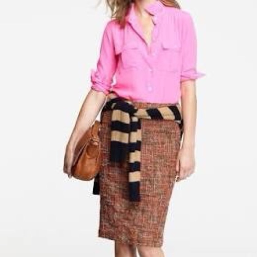 LAST CHANCE - J. Crew pink tweed skirt